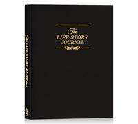 Lanpn Grandparents Life Story Journal Book with Prompts, Linen Legacy Journal Mom Dad Story Memory Keepsake Journal, Tell Me Your Life Story Memory Book to Fill Out, Grandpa Grandma Parent Gift,Black