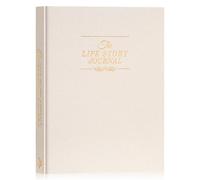 Lanpn Grandparents Life Story Journal Book with Prompts, Linen Legacy Journal Mom Dad Story Memory Keepsake Journal, Tell Me Your Life Story Memory Book to Fill Out, Grandpa Grandma Parent Gift,Beige