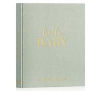Lanpn Hello Baby First 5 Year Baby Diary for Girls Boys - Linen Hardcover Baby Diary to Enter Baby Book for New Parents - Baby Album Baby Memory Book Gift (Green, 154 Pages)