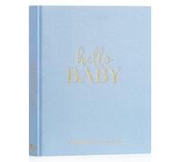 Lanpn Hello Baby First 5 Year Baby Diary for Girls Boys - Linen Hardcover Baby Diary to Enter Baby Book for New Parents - Baby Album Baby Memory Book Gift (Blue, 154 Pages)
