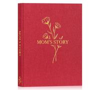 Lanpn Mom Life Story Book Journal with 270+ Prompts, Linen Hardcover Mother Story Guided Journal, Mom Memory Keepsake Book to Fill Out, Gift for Mom Mother's Day Birthday Christmas, Red