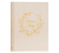 Lanpn Mom Life Story Book Journal with 270+ Prompts, Linen Hardcover Mother Story Guided Journal to Fill Out, Mom Memory Keepsake Book, Gift for Mom Mother's Day Birthday Christmas, Beige