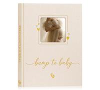 Lanpn My Pregnancy Journal Memory Book for First Time Mom, 156 Page Pregnant Announcement Must Have Planner, Pregnancy Tracking Diary Scrapbook Keepsake Gift for Mom to Be Expecting New Parent Beige