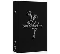 Lanpn Photo Album 6x4 Slip in, OUR MEMORIES Linen 300 Pockets Photo Albums Holds Landscape Only 10x15cm Picture Black