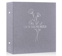 Lanpn Photo Album 6x4 Slip in, OUR MEMORIES Linen 600 Pockets Photo Albums Holds Landscape and Portrait 10x15cm Picture Grey
