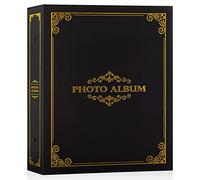 Lanpn Photo Album 6x4 Slip in, Traditional Classic 400 Pockets Photo Albums Holds Portrait Only 10x15cm Picture Black