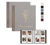 Lanpn Polaroid Photo Album Book 2x3 inch 208 Pockets 2 Pack, 52 Pages Picture Album Book for Fujifilm Instax Mini 12 11 9 99 8 40 Polaroid Snap Instant Camera Zip Printers (Grey)