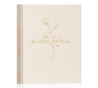 Lanpn Reading Journal for Book Lovers Readers - Linen Hardcover Reading Log with 52 Book Reviews - Books Tracker Diary Reading Notebook Bookish Gifts, 23.6 x 19.5 cm, 158 Pages (Beige)