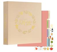 Lanpn Recipe Binder 8.5x11 3 Ring Kit, Waterproof Organizer Binder to Write in Your Own Recipes, Blank Recipe Book with 60 Plastic Sleeves,116 Recipes, Dividers, Labels & Stickers, Oat