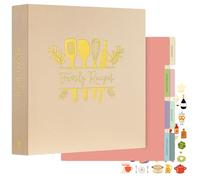 Lanpn Recipe Binder 8.5x11 3 Ring Kit, Waterproof Recipe Book to Write in Your Own Recipes, Blank Organizer Recipe Binder with 60 Plastic Sleeves,116 Recipes, Dividers,Labels & Stickers, Oat
