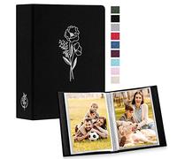 Lanpn Small Photo Album 6x4 2 Packs, Each Pack holds 100 Pictures, Slip in Pockets Mini Linen Top Loading Photo Albums for Portrait Only 10x15cm Picture Black