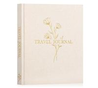Lanpn Travel Photo Journal Notebook for Women Men, Linen Travel Log Diary Scrapbook Memory Book with Prompts, Anniversary Journals Traveling Gifts (Beige, 110 Pages)
