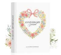 Lanpn Wedding Anniversary Journal Book, Leather Dating 1st to 70th Couple Memory Books Weddings Scrapbook, 190 Pages Love Story Notebook, Gift for Marriage Newlywed Bridal Shower Anniversaries