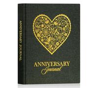Lanpn Wedding Anniversary Journal Book, Linen Dating 1st to 70th Couple Memory Book Wedding Scrapbook, 190 Pages Love Stories Notebook Newlywed Marriage Anniversary Bridal Shower Gift, Green