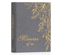 Lanpn Wedding Anniversary Journal Book - Linen First Year to 70th Wedding Scrapbook Notebook Memory Book Photo Album for Couples - Newlywed Marriage Journal Bridal Shower Gifts (Grey, 190 Pages)