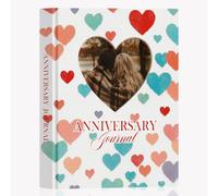 Lanpn Wedding Anniversary Journal Notebook - Leather First Year to 70th Anniversary Scrapbook Memory Book for Couples - 190 Pages Newlywed Marriage Bridal Shower Wedding Gifts