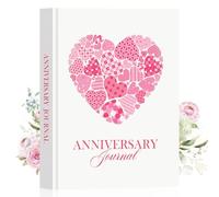 Lanpn Wedding Anniversary Journal Notebook - Leather First Year to 70th Anniversary Scrapbook Memory Book for Couples - Newlywed Marriage Bridal Shower Journal Wedding Gift, 190 Pages