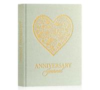 Lanpn Wedding Anniversary Journal Notebook - Linen First Year to 70th Anniversary Scrapbook Memory Book for Couples - Newlywed Marriage Journal Wedding Anniversary Book Gifts, Sage Green, Heart
