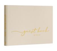 Lanpn Wedding Guest Book 2026 - Linen Hardcover Polaroid Guestbook Wedding Reception with 108 Blank Pages for Sign in and Photos - Guest Book for Wedding Bridal Shower Baby Shower Party (Beige)