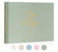 Lanpn Wedding Guest Book with 108 Blank Pages - Elegant Linen Hardcover Guestbook Wedding Reception for Sign in and Photos - Polaroid Guest Book for Wedding Bridal Shower Baby Shower (Sage Green)