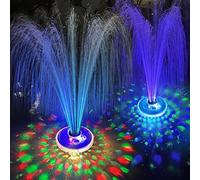 LanPool Floating Water Fountain with Underwater Lights, Rechargeable Battery Powered Pump Outdoor, 2 Modes Sprinkler Waterfall Fountain for Inground Above Ground Pool, Pond-Blue-1PC