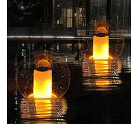 LanPool Solar Powered Floating Pool Lights, IP68 Waterproof, Transparent, LED, 2PCS