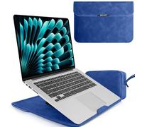 LanQii 13, 13.3, 14, 15, 15.6, 16 inch Laptop Sleeves, Laptop Case with Stand Function, PC Bag, for MacBook Pro, MacBook Air, Surface, XPS, Lenovo, HP, Samsung (15-16", Blue)