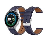 LanQii 18mm Leather Strap for Garmin Venu 4 41mm/Venu 3S 41 mm/Forerunner 265S/255S Watch Band, Men Women Leather Replacement Strap for Garmin Vivoactive 4S 40 mm/Vivomove 3S 39 mm, Blue