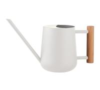 LanQii 1L/35oz Watering Can Indoor Plants, 1000ml Stainless Steel Indoor Water Can with Long Spout and Wooden Handle Watering Jug for Houseplant Bonsai Bonsai Garden Flower - White