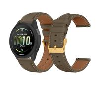 LanQii 20 mm Strap for Garmin Approach J1 (43mm)/S50/S44/Vivoactive 6/5/3, Soft PU Leather Bracelet, Men Women Replacement Watch Bands for Garmin Forerunner 70/170/170 Music (43mm)/570 42mm, Brown