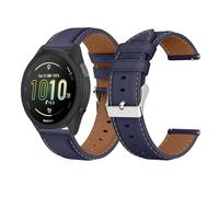 LanQii 20mm Leather Strap for Garmin Approach S50/S44/Vivoactive 6/Vivoactive 5/3/Forerunner 570 42mm/165/165 Music, Replacement Watch Band for Garmin Venu Sq 2/Sq 2 Music Edition/Venu 2 Plus, Blue