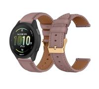 LanQii 20mm Leather Strap for Garmin Approach S50/S44/Vivoactive 6/Vivoactive 5/3/Forerunner 570 42mm/165/165 Music, Replacement Watch Band for Garmin Venu Sq 2/Sq 2 Music Edition/Venu 2 Plus, Pink