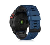 LanQii 26mm QuickFit Silicone Strap for Garmin Tactix 8 51mm/Enduro 3/2/1/Descent Mk3i/Mk2i/Mk2/Mk1, Silicone Wristband for Garmin Fenix 8 51mm/7X Pro Solar/7X/6X/6X Pro/5X/5X Puls - Blue/Black