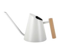 LanQii 900 ml/30 oz Watering Can Indoor Plants, Stainless Steel Indoor Water Can with Long Spout and Wooden Handle Watering Jug for Houseplant Bonsai Bonsai Garden Flower - White