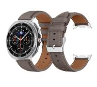 LanQii Leather Strap for Samsung Galaxy Watch 8 40mm 44mm / Samsung Galaxy 8 Classic 46mm 2025, Watch Band Men Women Leather Replacement Bracelet Band, Dark Gray