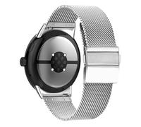 LanQii Metal Strap Compatible with Google Pixel Watch 4/3 41mm / Google Pixel Watch 2/1, Double Snap Stainless Steel Watch Band, Men Women Replacement Bracelet, Silver