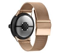 LanQii Metal Strap Compatible with Google Pixel Watch 4 45 mm 2025 / Google Pixel Watch 3 45 mm 2024, Double Snap Stainless Steel Bracelet, Replacement Watch Band, Rose Gold