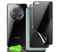 LanQii Privacy Screen Protector Compatible with Honor Magic 5 Pro 5G, [Pack of 2 + 2] TPU Anti-Spy Screen Protector + Camera Protection Tempered Glass Film [Bubble-Free] [Positioning Aid] for Honor