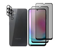 LanQii Screen Protector Compatible with Samsung Galaxy A24 4G, [Pack of 2 + 2] Privacy Screen Protector + Camera Protection Tempered Glass Film, 9H Hardness Anti-Scratch Anti-Spy Film for Samsung
