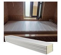 LANRUEU Bathtub Cover Shutter Bath Lid, Scalable Bathtub Insulation Cover Dust Board, Foldable PVC Waterproof Bathroom Bathtub Tray For Phone Tablet Bracket, 22 Sizes(75x138x0.6cm)
