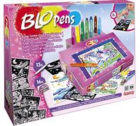 Lansay BLOPENS - Super Fairy Activity Centre - Blopens Drawing and Coloring Workshop for Children from 5 Years - 13 Felt-Tip Pens with Stand & 16 Stencils & 16 Drawing Sheets