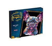 Lansay Collection Sequins - Pop Art Dog - Create a Sparkling Sequin Image of a Dog - Includes Storage Compartment - Creative Activity for Adults and Teens from 14 Years