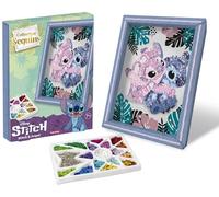 Lansay - Collection Sequins - Stitch & Angel - Creative Kit for Kids Age 7 - Sparkling Sequin Frame for Stand or Hang - Fun Craft and Creative Hobby