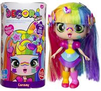 Lansay - DECORA GIRLZ - Decora - 1 Fashion Mini Doll + 8 Surprises Accessories & Stickers - Doll Toy 12.7 cm to collect - For children from 4 years old - Unique style to customize