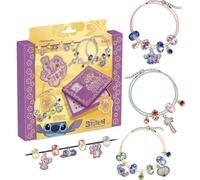 Lansay | Disney Stitch - Sparkling Jewellery Set | Children's Creative Kit with Shiny Beads, Stitch & Angel Charms and 4 Necklaces to Personalise | DIY Activity and Jewellery Gift from 6 Years