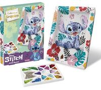 Lansay Sequins Collection - Disney Stitch Set - Create a Sparkling Painting of Stitch with Sequined - Includes Storage Compartment - Easy Separation and Organization of the Sequins - from 7 Years Old