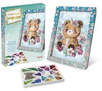 Lansay - Sequins Collection - Fairy Bear - Decorative Table with Sequins - Creative Craft Activity for Children from 7 Years Old - Illustration with Frame and Pins