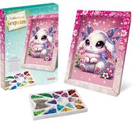 Lansay - Sequins Collection - Fairy Rabbit - Decorative Table with Sequins - Creative Activity for Children 6 Years - Illustration with Frame and Pins