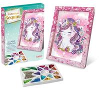 Lansay - Sequins Collection - Fairy Unicorn - Decorative Table with Sequins - Creative Craft Activity for Children from 7 Years Old - Illustration with Frame and Pins