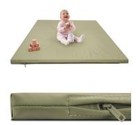 LANSBER - 1.25 inch padded mat, 50 x 50 inches, extra thick vegan leather waterproof for babies and kids, soft and easy to clean for crawling and playing